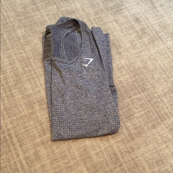 GYMSHARK Steel Blue Vital Seamless Vest / Tank Top - Picture 2 of 6